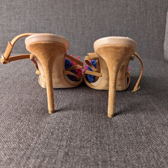 NWOB Malone Souliers Sherry Pompom Fringe Suede Heeled Sandals - Picture 5 of 10